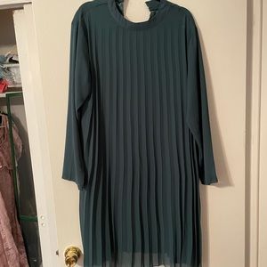 Green high neck dress
